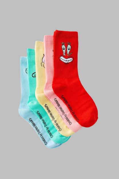Spongebob High Socks (Pk/5)